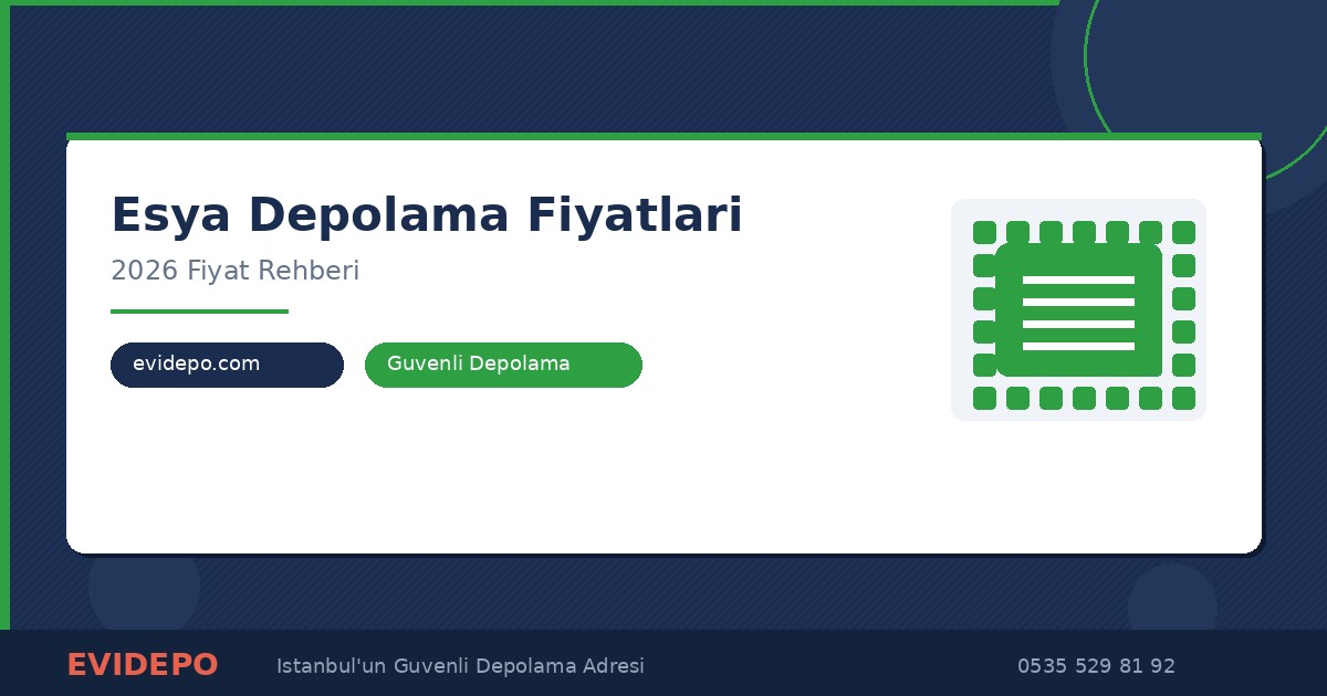 Eşya depolama fiyatları 2026 İstanbul - Evidepo