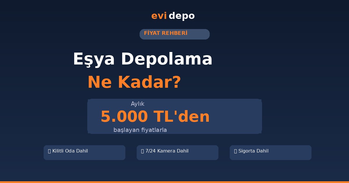 Eşya depolama fiyatları - aylık 5000 TL'den başlayan depo kiralama ücretleri