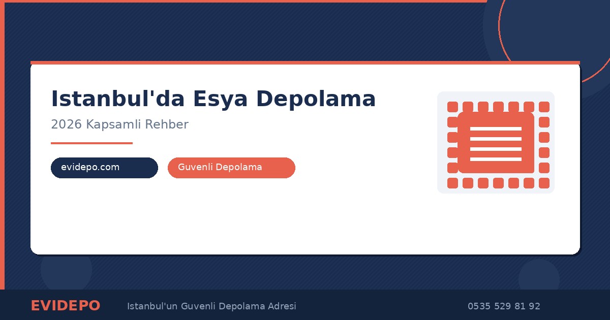 İstanbul eşya depolama rehberi 2026 - Evidepo